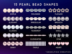 Pearl Beads Brush Set for Procreate | realistic jewelry pearls string bead brushes, pearl bead shapes