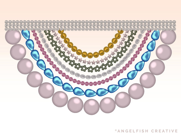 Pearl Beads Brush Set for Procreate | realistic jewelry pearls string bead brushes, choker