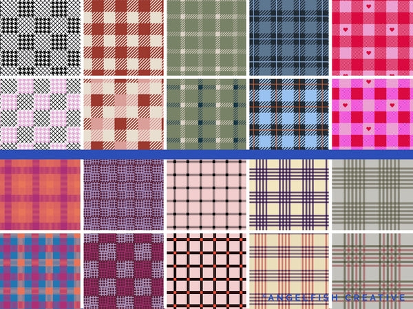 Plaid Patterns Brush Set for Procreate | single and multi-colour Gingham, Check, Tarten Brushes, patterns page 3
