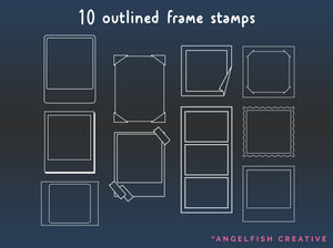 Polaroid Frame Creator Kit for Procreate | Photo Picture Film Strip Frame stamp brush set, outline frame stamps