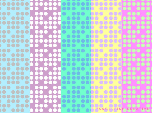 Polka Dot Pattern Brushes for Procreate | seamless dotted, dots, spots, circle patterns, coloured dots