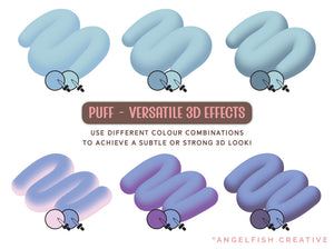 Puff Procreate Brush: 3D dual colour brushes, versatile 3D effects