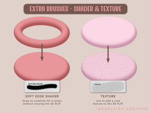 Puff Procreate Brush: 3D dual colour brushes, shader & texture brushes