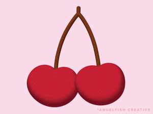 Puff Procreate Brush: 3D dual colour brushes, textured cherries