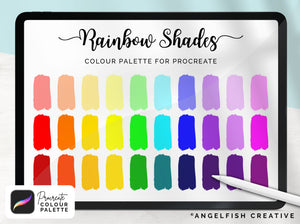 Rainbow Shades Procreate Colour Palette | Colour Swatches, 30 Digital Colours | Procreate Palette for iPad | Instant Download