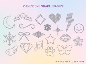 Rhinestones Procreate Brush Set, gem diamante shape letter stamps, shape stamp brushes