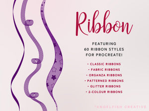 Ribbon Procreate Brush Set, fabric pattern brushes, ribbon styles