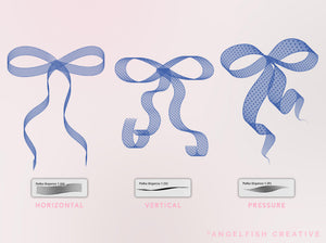 Ribbon Procreate Brush Set, fabric pattern brushes, bow comparison