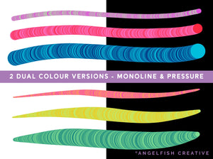 ple Brush Set for Procreate | 4 Dual Colour Rainbow Color Changing Swirl Brushes, brush versions