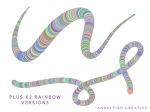 ple Brush Set for Procreate | 4 Dual Colour Rainbow Color Changing Swirl Brushes, rainbow brushes