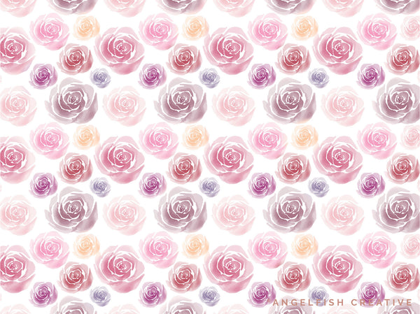 Rose Patterns Brushes for Procreate | 20 seamless pattern floral roses flowers, watercolor rose pattern