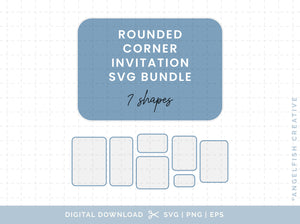 Rounded Corner Invitation Stationery Bundle - SVG, PNG, EPS Cutting Files/Clipart, title