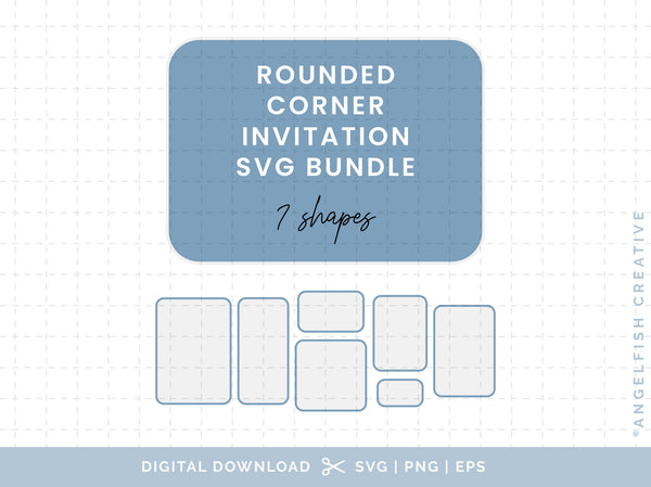 Rounded Corner Invitation Stationery Bundle - SVG, PNG, EPS Cutting Files/Clipart, title