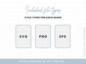 Rounded Corner Invitation Stationery Bundle - SVG, PNG, EPS Cutting Files/Clipart, file types