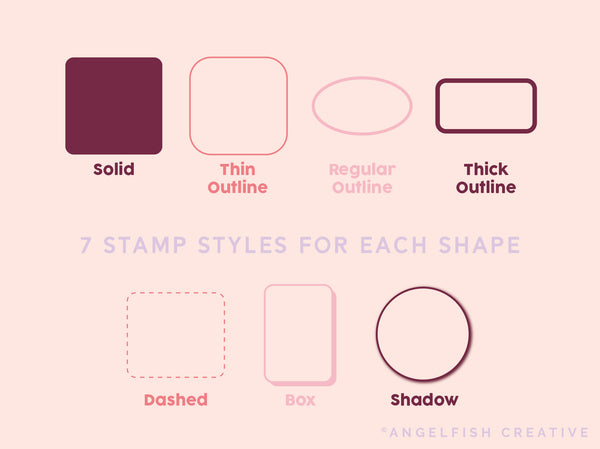 Rounded Labels Brush Set for Procreate | sticker label planner box border stamp brushes, brush styles