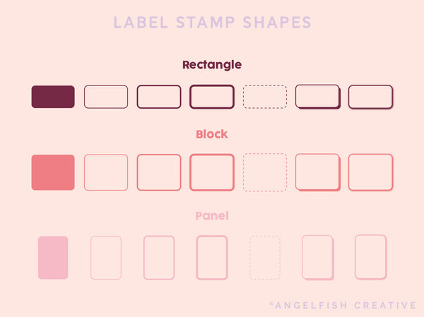 Rounded Labels Brush Set for Procreate | sticker label planner box border stamp brushes, brush shapes page 2