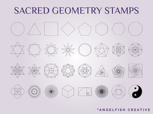 Sacred Geometry Stamp Bundle Procreate Brush Set | 135 Minimalist Geometric Line Stamp Brushes, sacred geometry stamps page 2