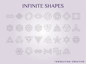 Sacred Geometry Stamp Bundle Procreate Brush Set | 135 Minimalist Geometric Line Stamp Brushes, infinite shapes