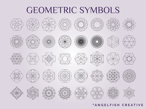 Sacred Geometry Stamp Bundle Procreate Brush Set | 135 Minimalist Geometric Line Stamp Brushes, geometric shapes