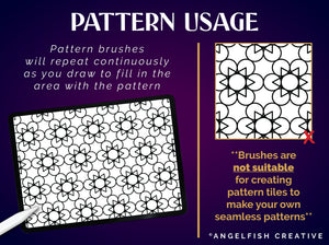 Sacred Geometry Patterns Brush Set for Procreate | 50 line art pattern brushes, pattern usage