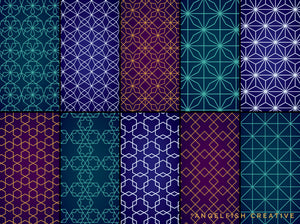 Sacred Geometry Patterns Brush Set for Procreate | 50 seamless line art pattern brushes, patterns page 2