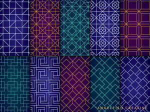 Sacred Geometry Patterns Brush Set for Procreate | 50 seamless line art pattern brushes, patterns page 3