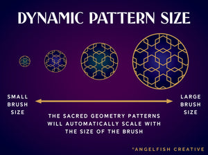 Sacred Geometry Patterns Brush Set for Procreate | 50 seamless line art pattern brushes, dynamic pattern size