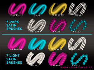 Satin 3D Brush Set for Procreate | 3D Silky Metallic Pearl Brushes, brush styles