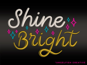 Satin 3D Brush Set for Procreate | 3D Silky Metallic Pearl Brushes, shine bright lettering