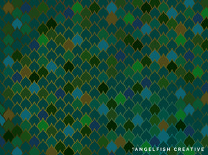 Scale Pattern Brushes for Procreate - 40 Seamless Patterns, colourful pattern