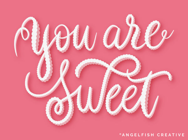 Scallop Border Brushes for Procreate | Scalloped Edge Lace Fringe Brush Set, title, you are sweet scalloped lettering