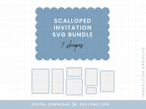 Scalloped Invitation Stationery Bundle - SVG, PNG, EPS Cutting Files/Clipart, title