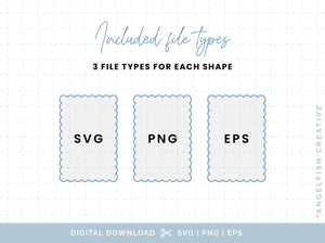 Scalloped Invitation Stationery Bundle - SVG, PNG, EPS Cutting Files/Clipart, file types