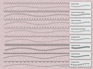 Sewing Stitches Procreate Brush Set: basic flat machine stitch brushes, stitches page 4