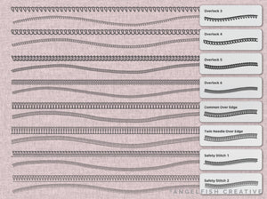 Sewing Stitches Procreate Brush Set: basic flat machine stitch brushes, stitches page 6