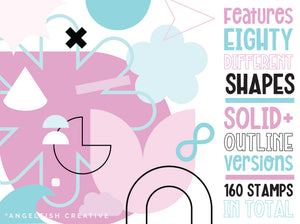 Simple Shapes Procreate Brush Set | 80 Basic Geometric Shape Stamp Brushes, features
