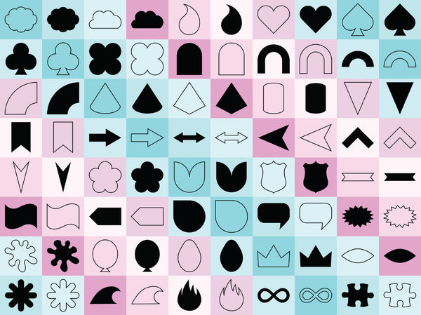 Simple Shapes Procreate Brush Set | 80 Basic Geometric Shape Stamp Brushes, shapes page 2