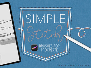 Simple Stitch Procreate Brush Set: basic sewing embroidery thread brushes , title
