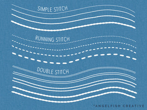 Simple Stitch Procreate Brush Set: basic sewing embroidery thread brushes, brush styles