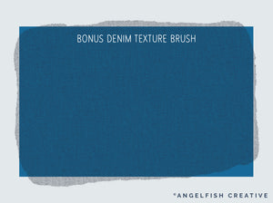 Simple Stitch Procreate Brush Set: basic sewing embroidery thread brushes, bonus denim texture brush