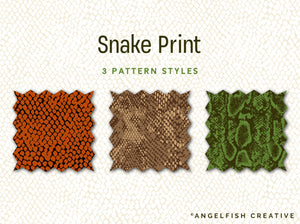 Snake Print Pattern Brushes for Procreate, 3 pattern styles