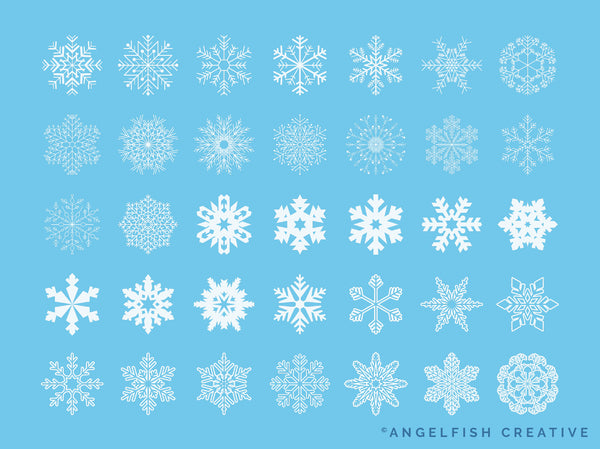 Snowflakes Stamps Brush Set for Procreate: 100+ Snow Star Shape Brushes, stamps page 3