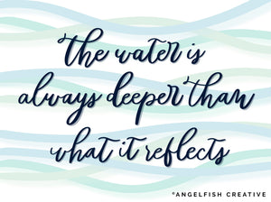 Soft Shadow Brush for Procreate | Shadowed Lettering Calligraphy Writing Brush, deeper water quote