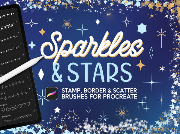 Sparkle & Star Stamps, Border, Scatter Brushes for Procreate, title