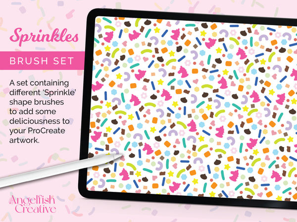Sprinkles Procreate Brush Set | 31 Brushes + 8 Stamps for sweet cakes, donuts and icecream, sprinkles pattern