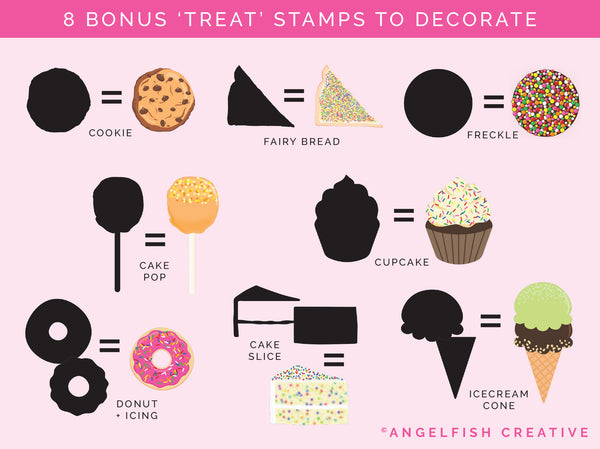 Sprinkles Procreate Brush Set | 31 Brushes + 8 Stamps for sweet cakes, donuts and icecream, treat stamps