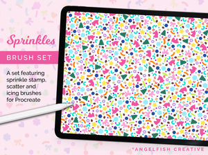 Sprinkles Procreate Brush Set, icing scatter stamps, sprinkles on ipad