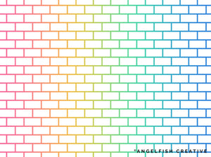 Subway Tile Bricks Brushes for Procreate, basic brickwork line pattern brush set, rainbow bricks