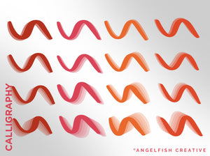 Super Shadow Brush Set for Procreate | 64 Drop Shadow Gradient Line Brushes, calligraphy brushes