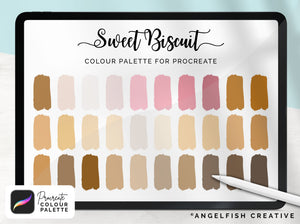 Sweet Biscuit Procreate Colour Palette | Colour Swatches, 30 Digital Colours | Procreate Palette for iPad | Instant Download